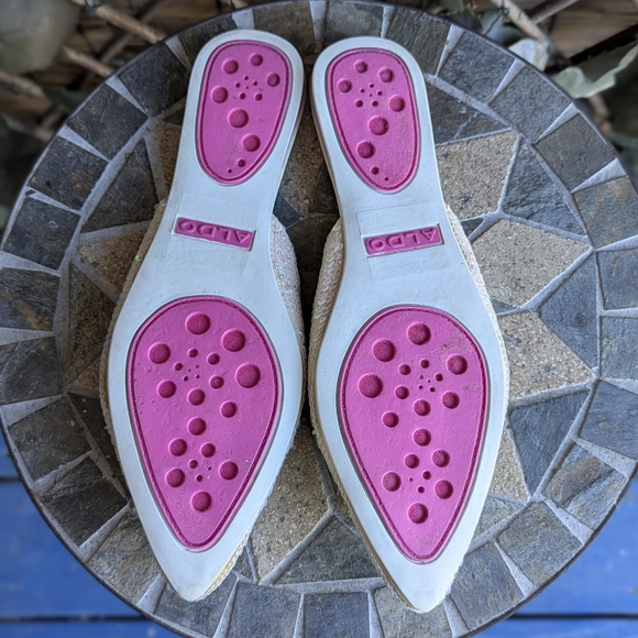 ALDO Women's Sequin Embellished Mules - White and Pink - Picture 4 of 4